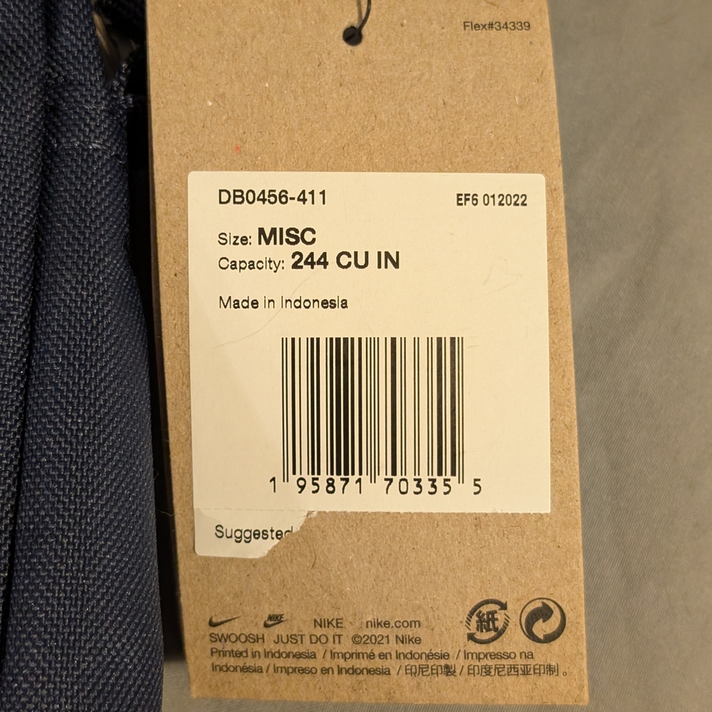 Nike Logo Dark Blue Messenger Crossbody Bag Purse - Picture 15 of 16